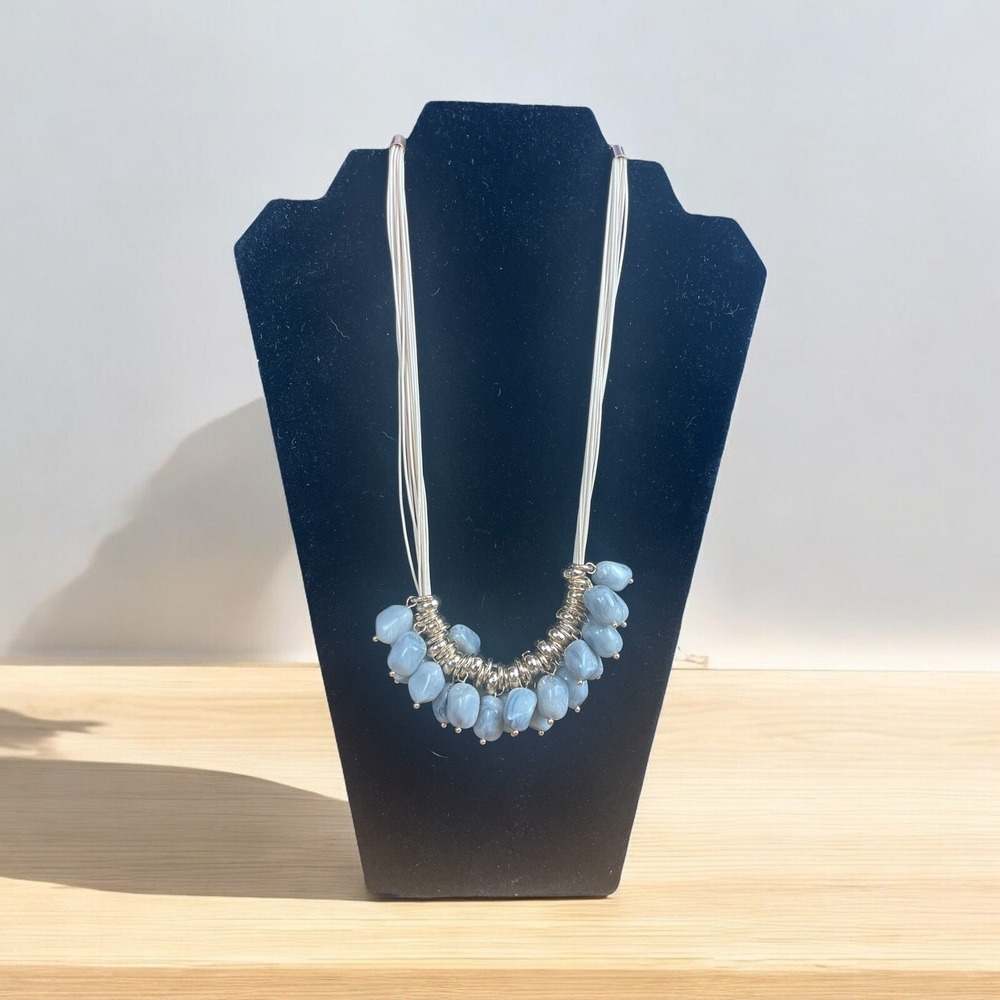 C est 1946 Tear Drop Stone Adjustable Necklace 18-21" Lobster Claw Closure